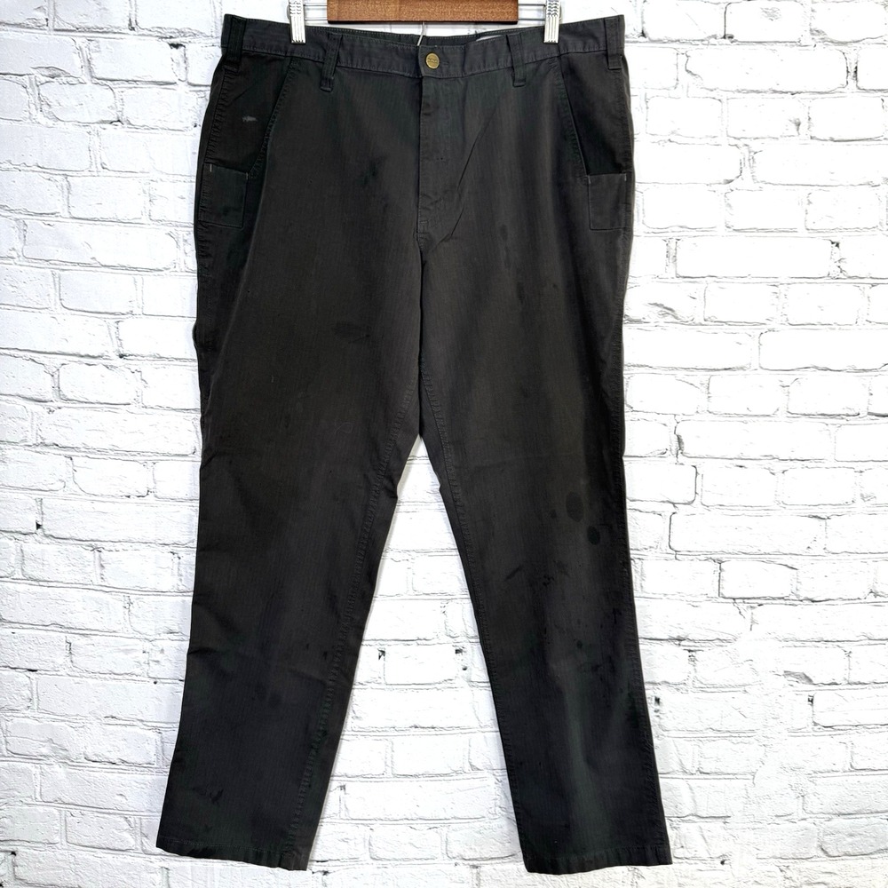 Carhartt Bicomponent Relaxed Canvas Work Pants 38x32 Gray Distressed 74533-33 *A